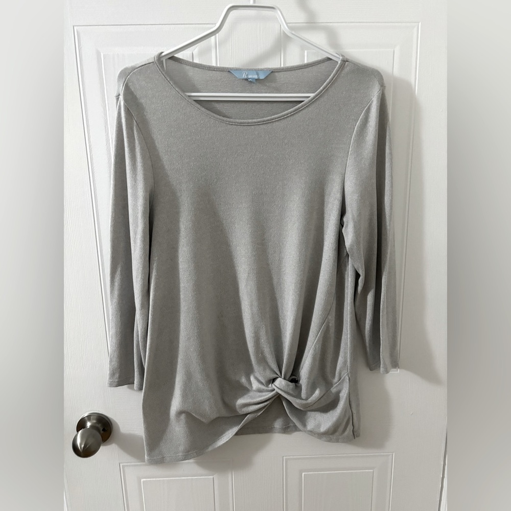 Grey Tied front shirt